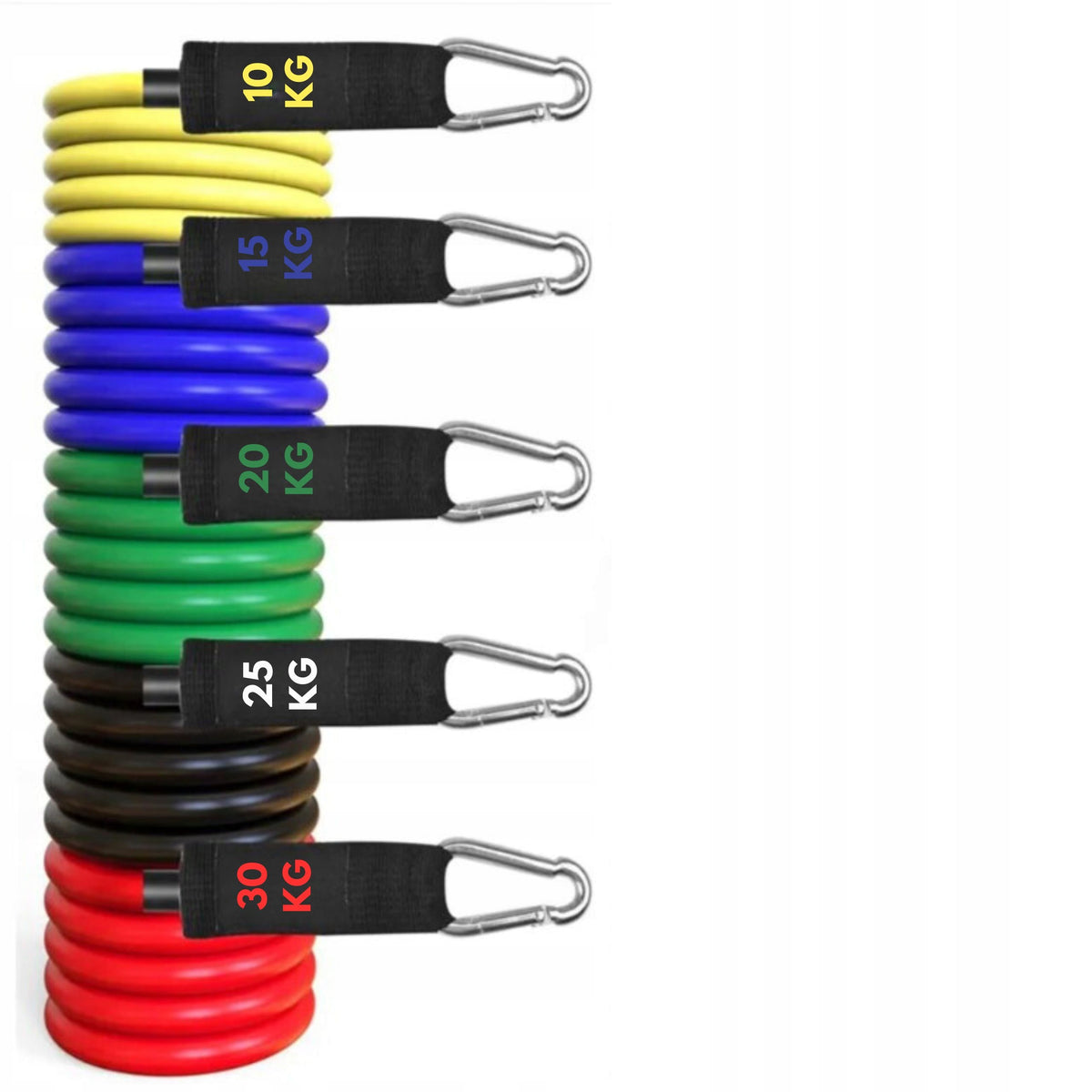 RESISTANCE RUBBER WORKOUT BANDS UP TO 100 KG HIGH QUALITY SET OF 5 Color multicolor