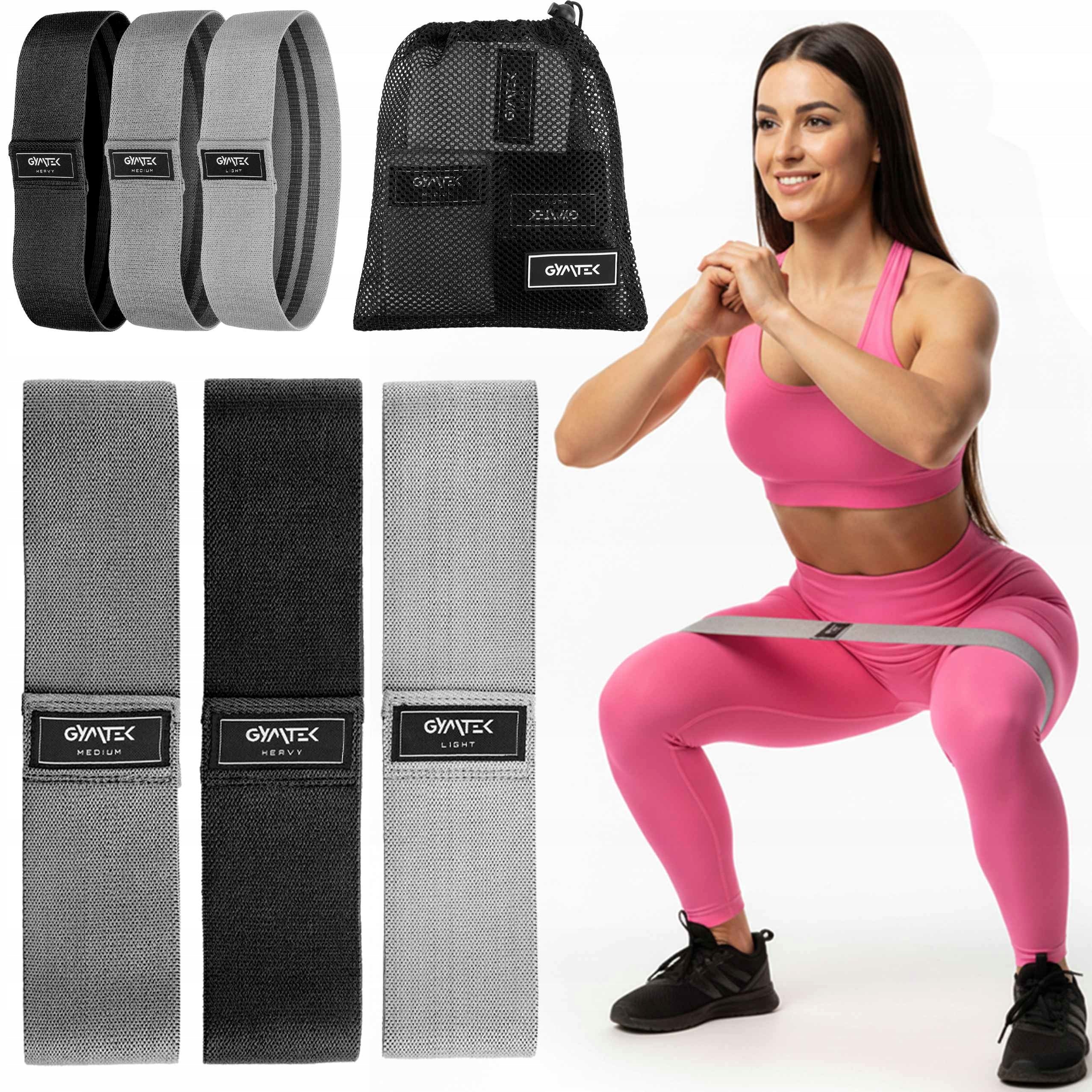 RESISTANCE RUBBERS 18-23KG SET OF 3 RUBBERS FOR MATERIAL EXERCISES MINI BAND GYMTEK