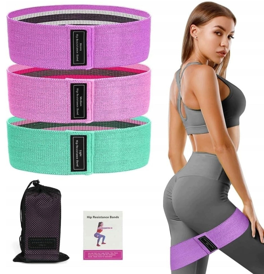 RESISTANCE RUBBERS 3 PCS. FOR LEG AND HIP BUTTOCKS EXERCISES 15-45 LBS Packaging status original
