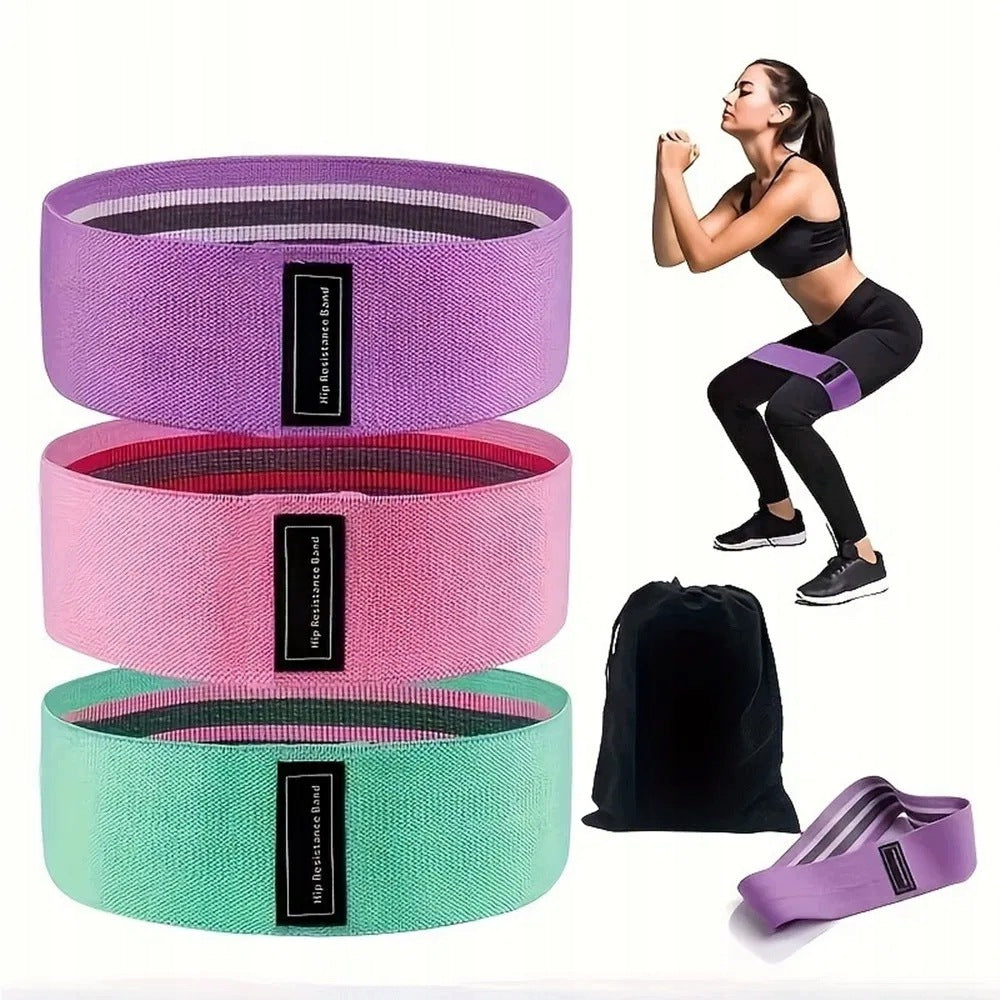 RESISTANCE RUBBERS 3 PCS. FOR LEG AND HIP BUTTOCKS EXERCISES 15-45 LBS