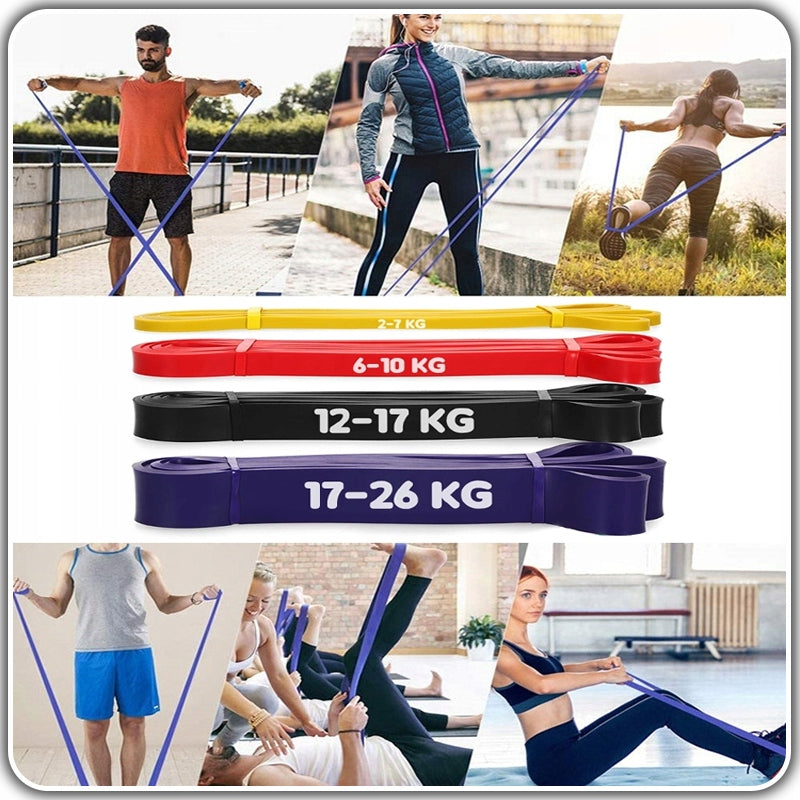 RESISTANCE RUBBERS FOR EXERCISE SET OF 4 STRONG POWER BAND FITNESS 4X Packaging status original