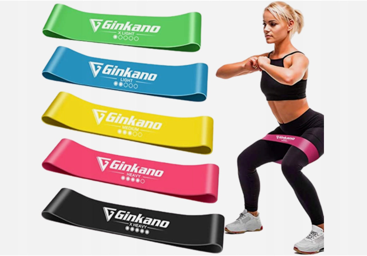 RESISTANCE RUBBERS FOR FITNESS TRAINING EXERCISES 5 PIECES Manufacturer code GUMY OPOROWE DO ĆWICZEŃ