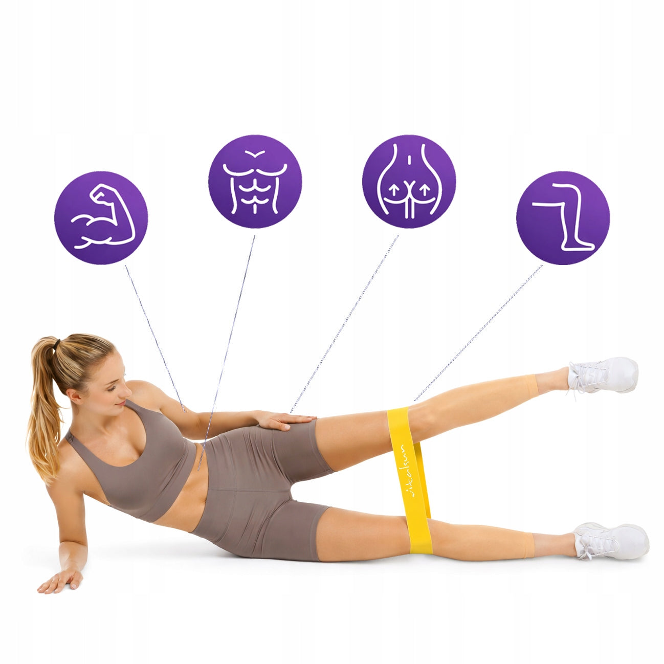 RESISTANCE RUBBERS FOR STRETCHING EXERCISES SET OF 5SZ MINI BAND LATEX 30cm 1-20kg Manufacturer code Vitalsun