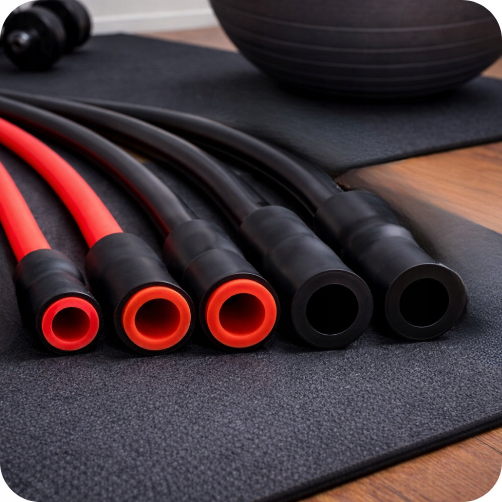 RESISTANCE RUBBERS SET OF 5 FOR EXERCISE + JUMP ROPE fitness rubber HIGH QUALITY Manufacturer code GUMY_OPOROWE