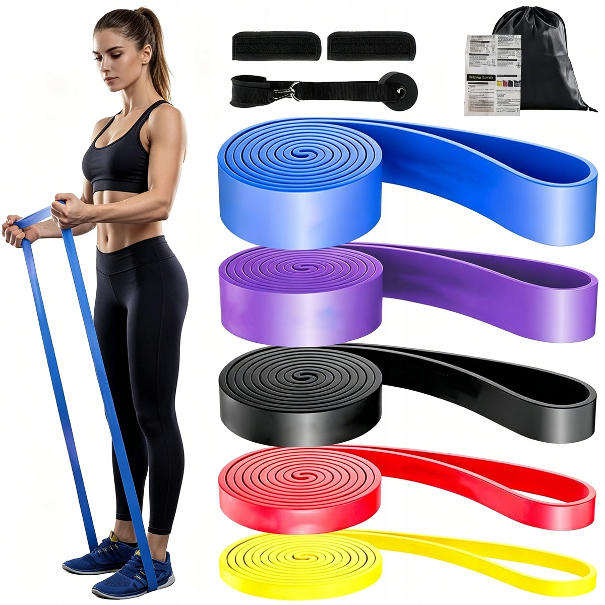 RESISTANCE RUBBERS SET OF 5 MINI BANDS FOR FITNESS EXERCISES STRETCHING TRAINING