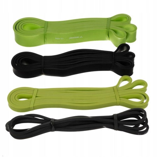 RESISTANCE RUBBERS THICK Set of 4 Exercise Rubbers 40kg + Handle Color multicolor
