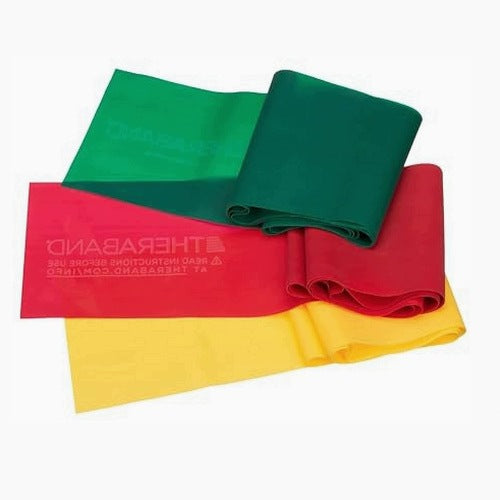 RESISTANCE TAPE THERA BAND LATEX YELLOW RED GREEN FOR BEGINNERS