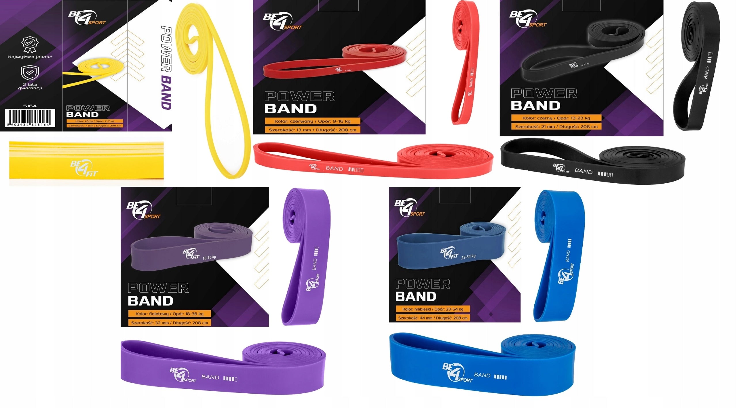 RESISTANCE TRAINING RUBBER DURABLE ELASTIC BAND POWER BAND Resistance 9-16kg Length 208 cm