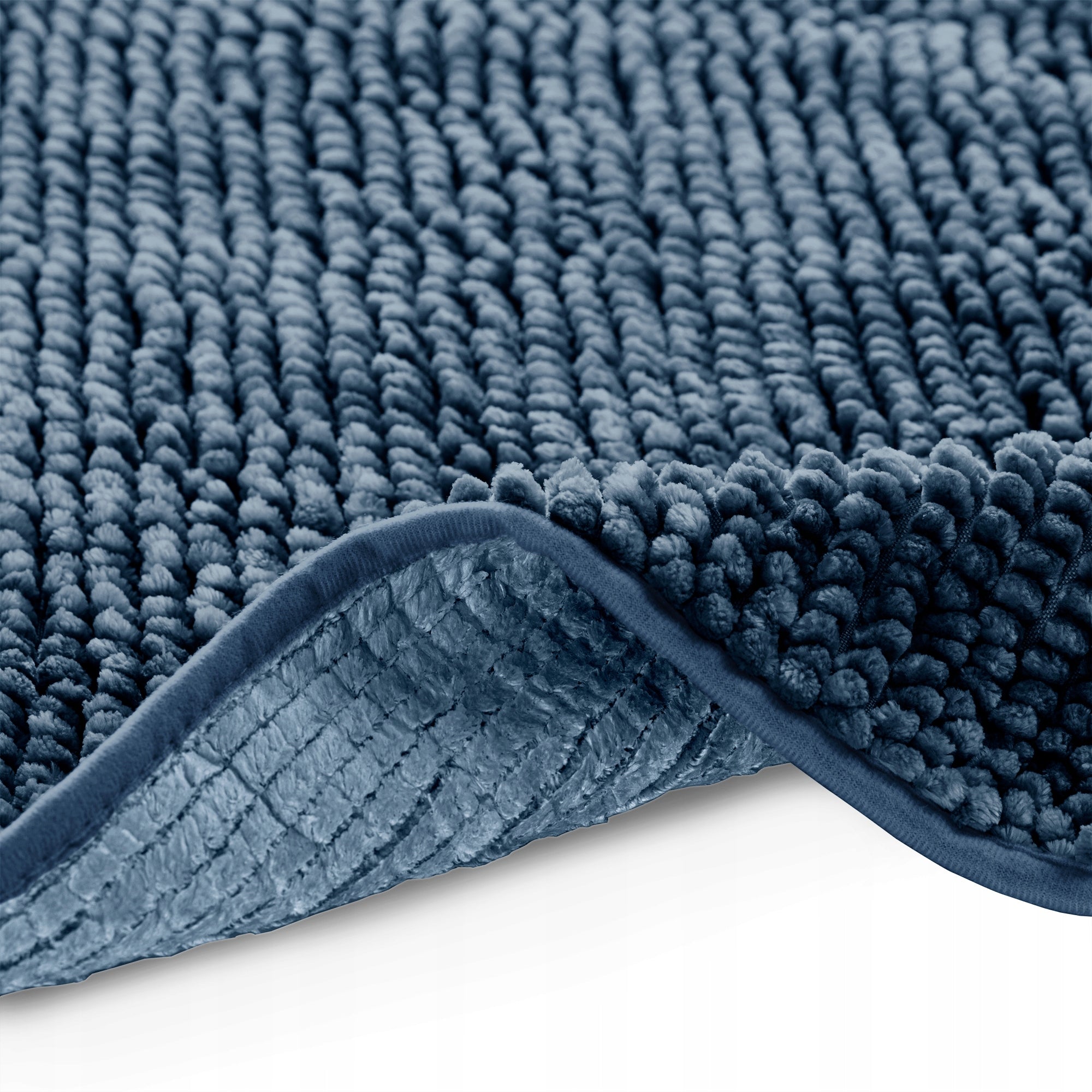 RESTILO Bathroom Rug Non-Slip Chenille Shaggy 70X120 Navy Blue Length 120 cm