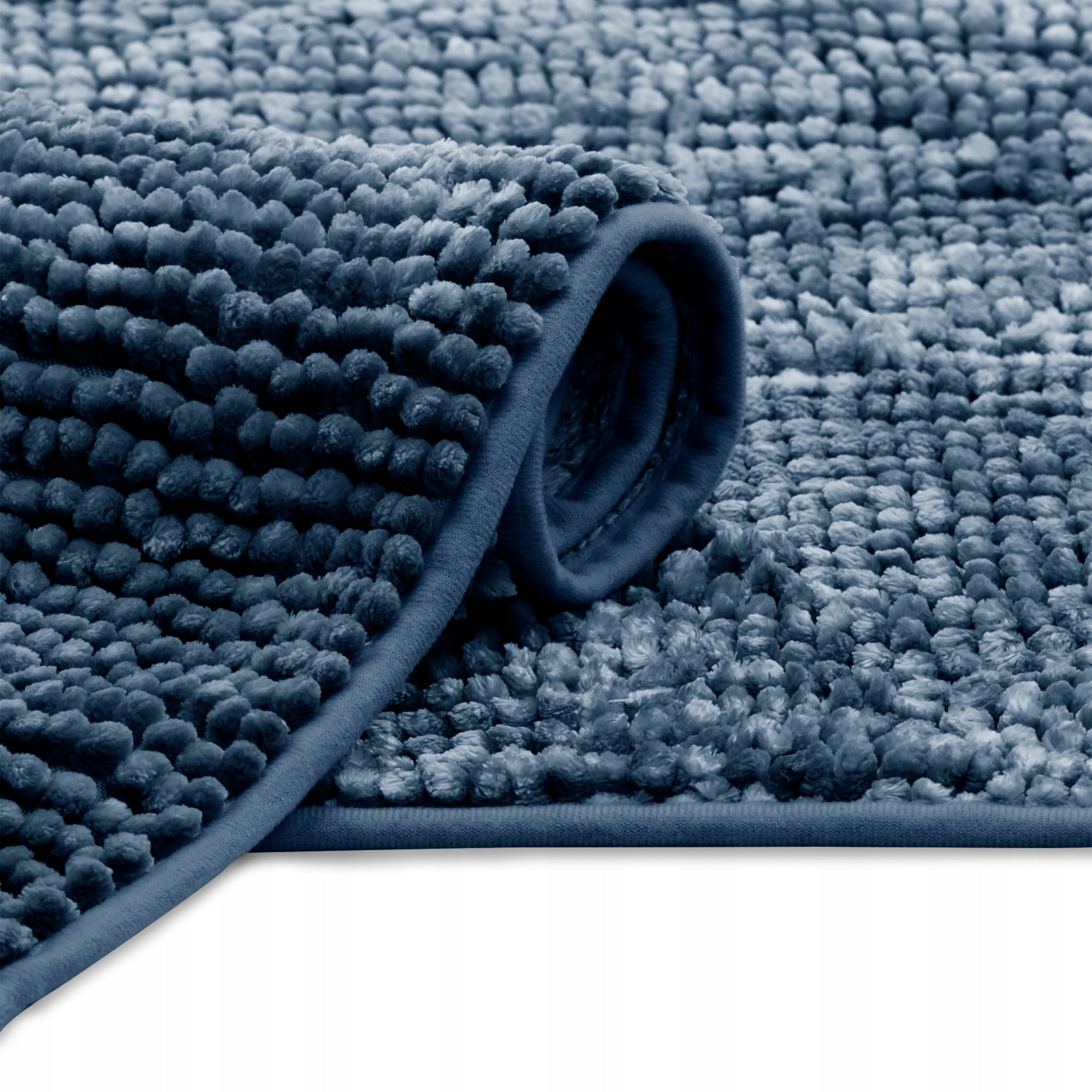 RESTILO Bathroom Rug Non-Slip Chenille Shaggy 70X120 Navy Blue Packaging status original