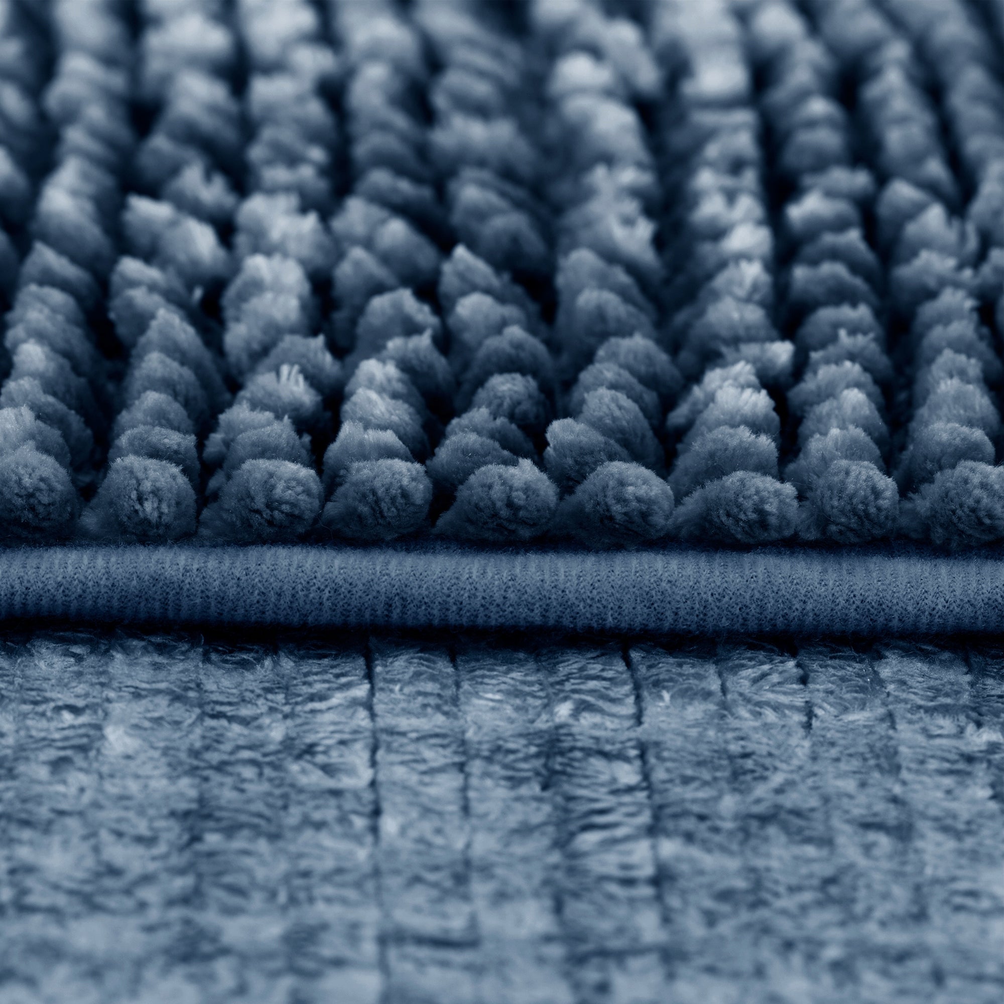 RESTILO Bathroom Rug Non-Slip Chenille Shaggy 70X120 Navy Blue Thickness 15 mm