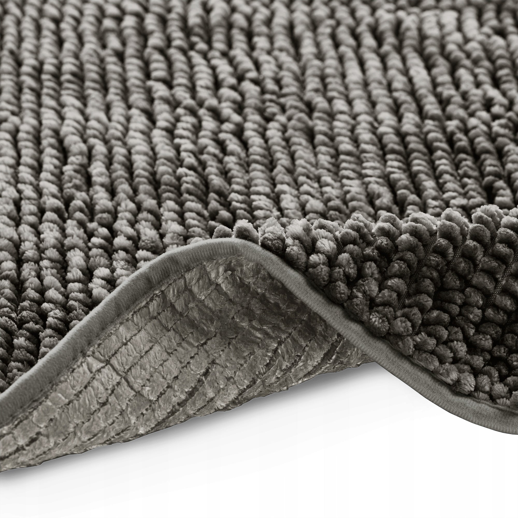 RESTILO Bathroom Rug Non-Slip Chenille Shaggy 70X120 Steel Length 120 cm