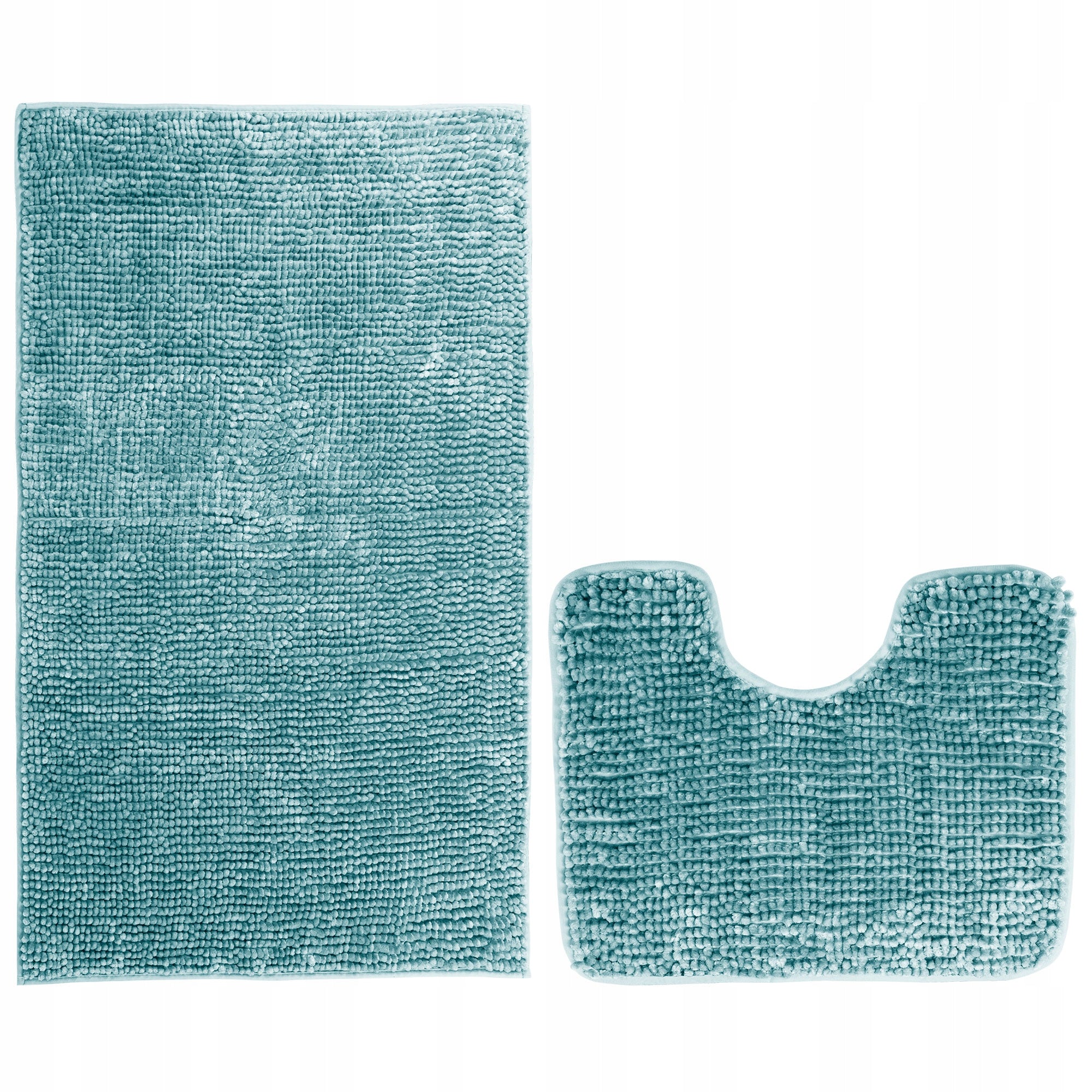 RESTILO Bathroom Rug Non-slip Shaggy Set 50X80+40X51 Turquoise Thickness 15 mm