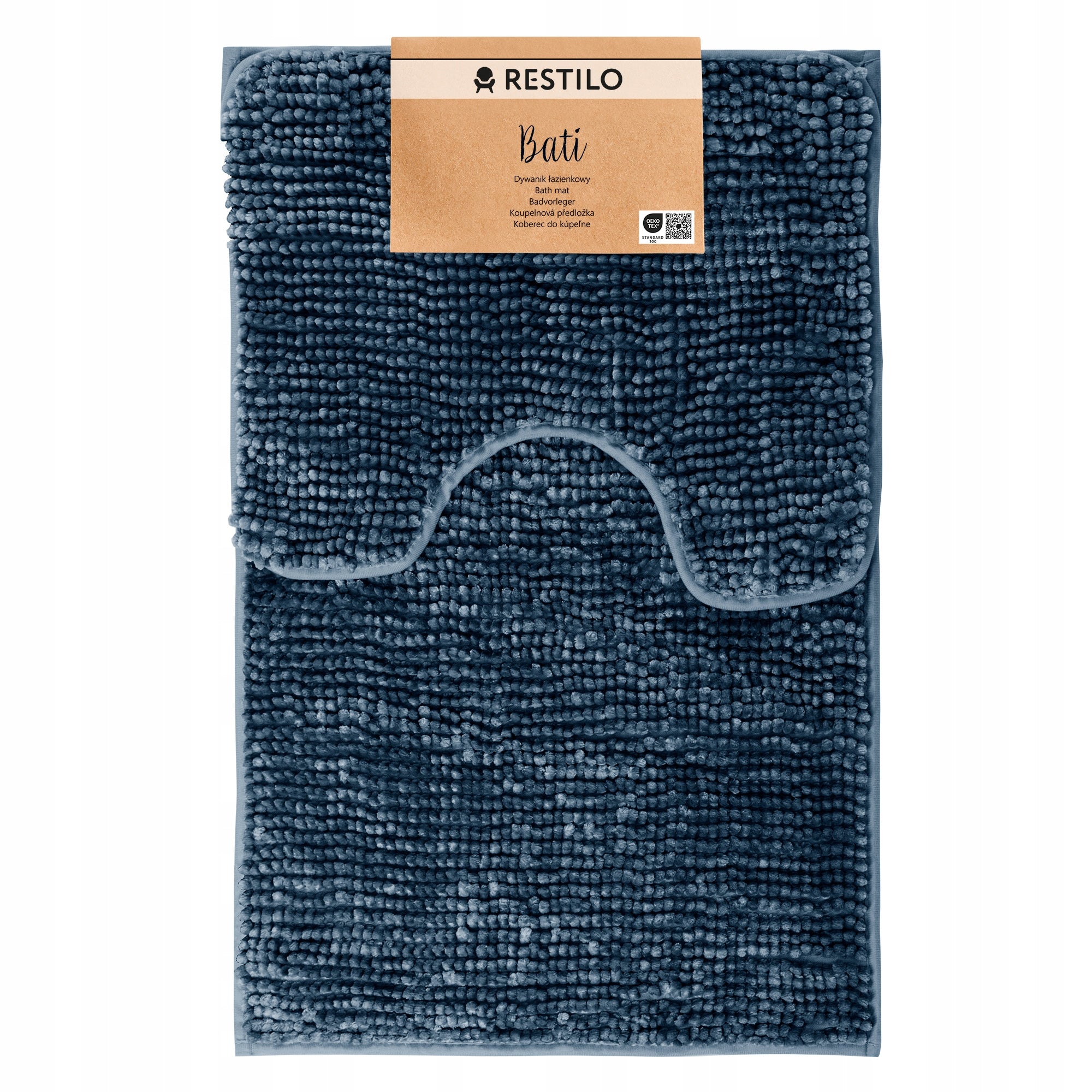 RESTILO Bathroom Rug Non-slip shaggy set 50X80+40X52 Garnet