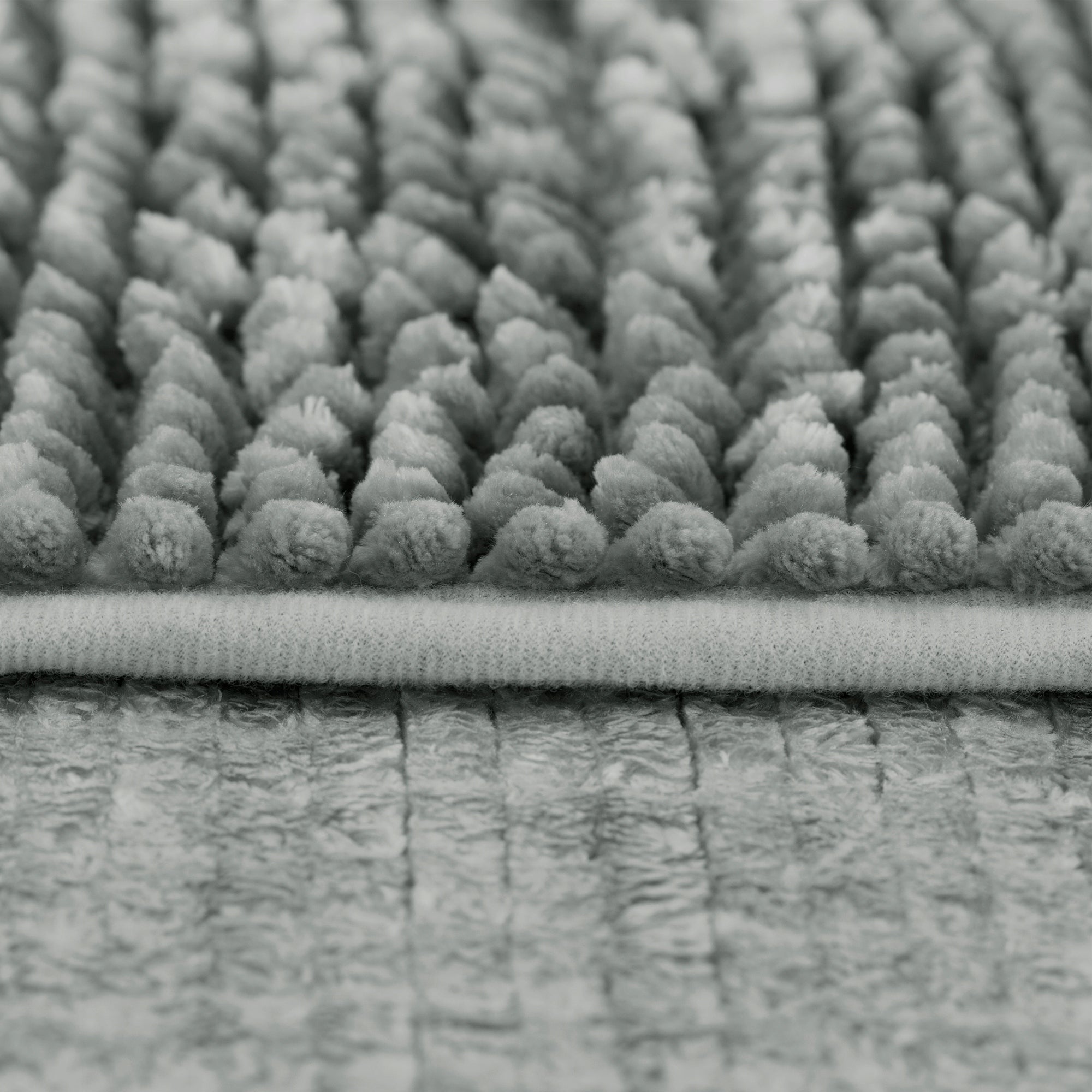 RESTILO Bathroom Rugs Non-Slip Chenille Shaggy 60X90 Grey Length 90 cm
