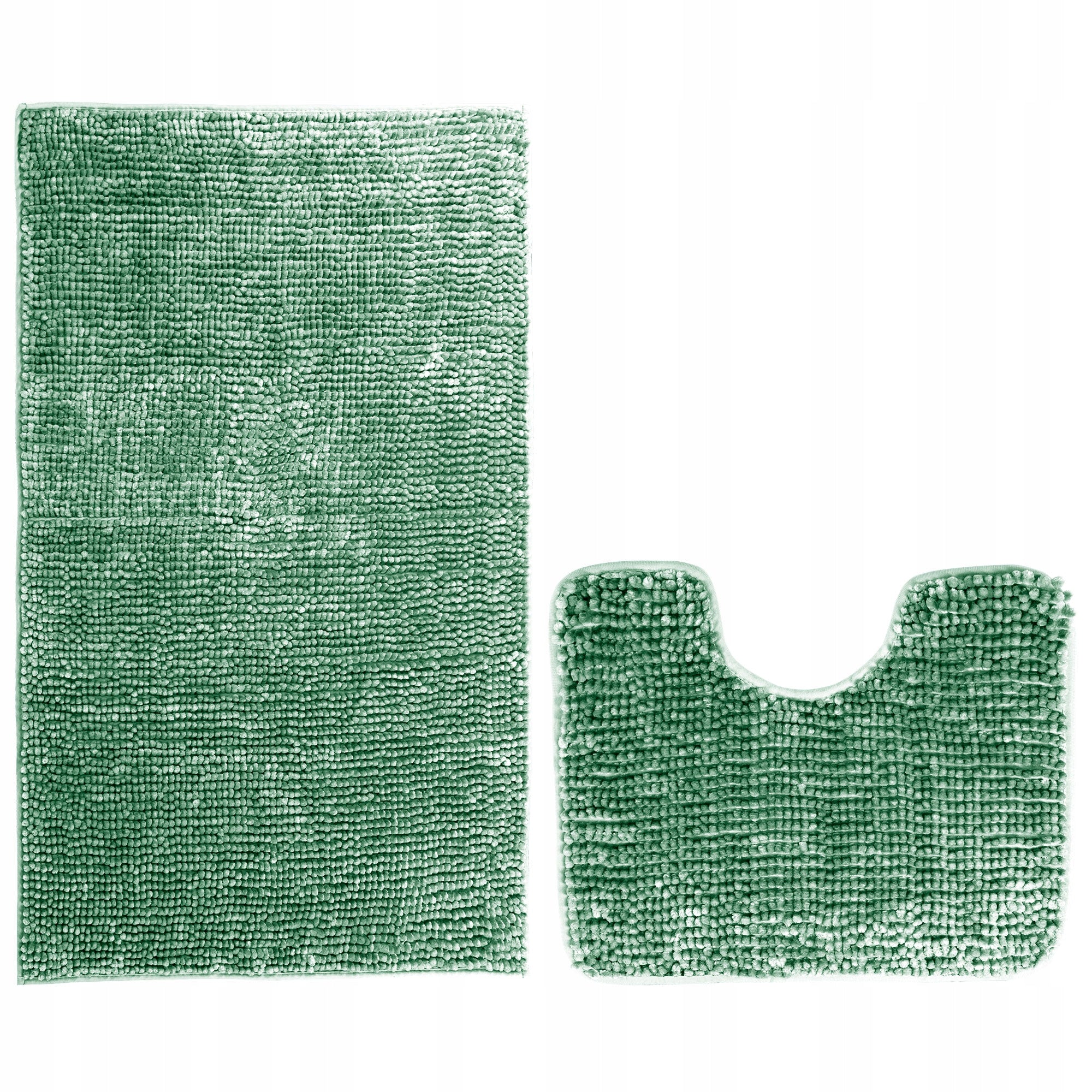 RESTILO Bathroom rug non-slip shaggy set 50X80+40X52 Green Brand Restilo