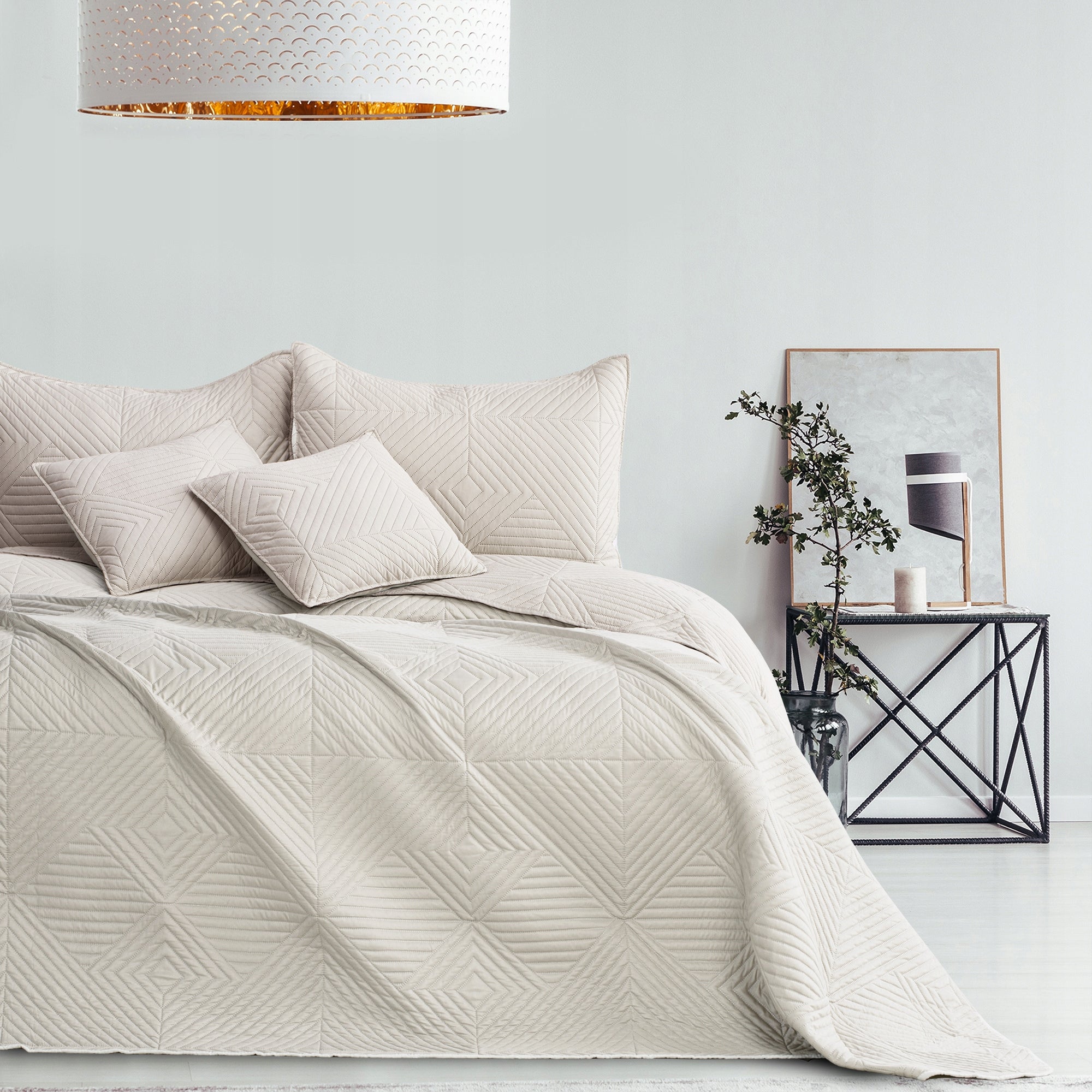 RESTILO Bedspread 160x200 in size 240x260 Light beige Cream Packaging status original