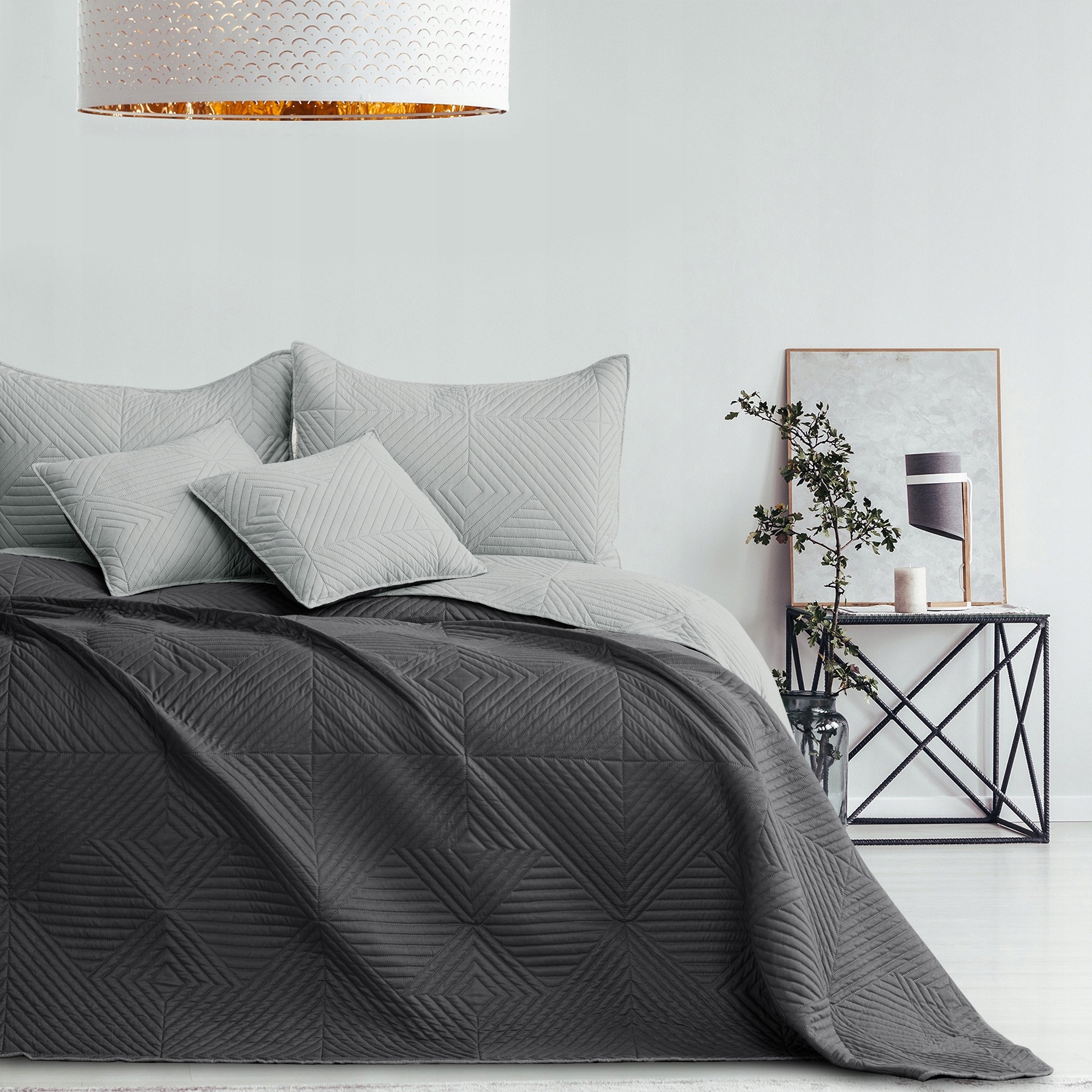 RESTILO Bedspread sofa bed quilted 200x220 Steel Grey Packaging status original
