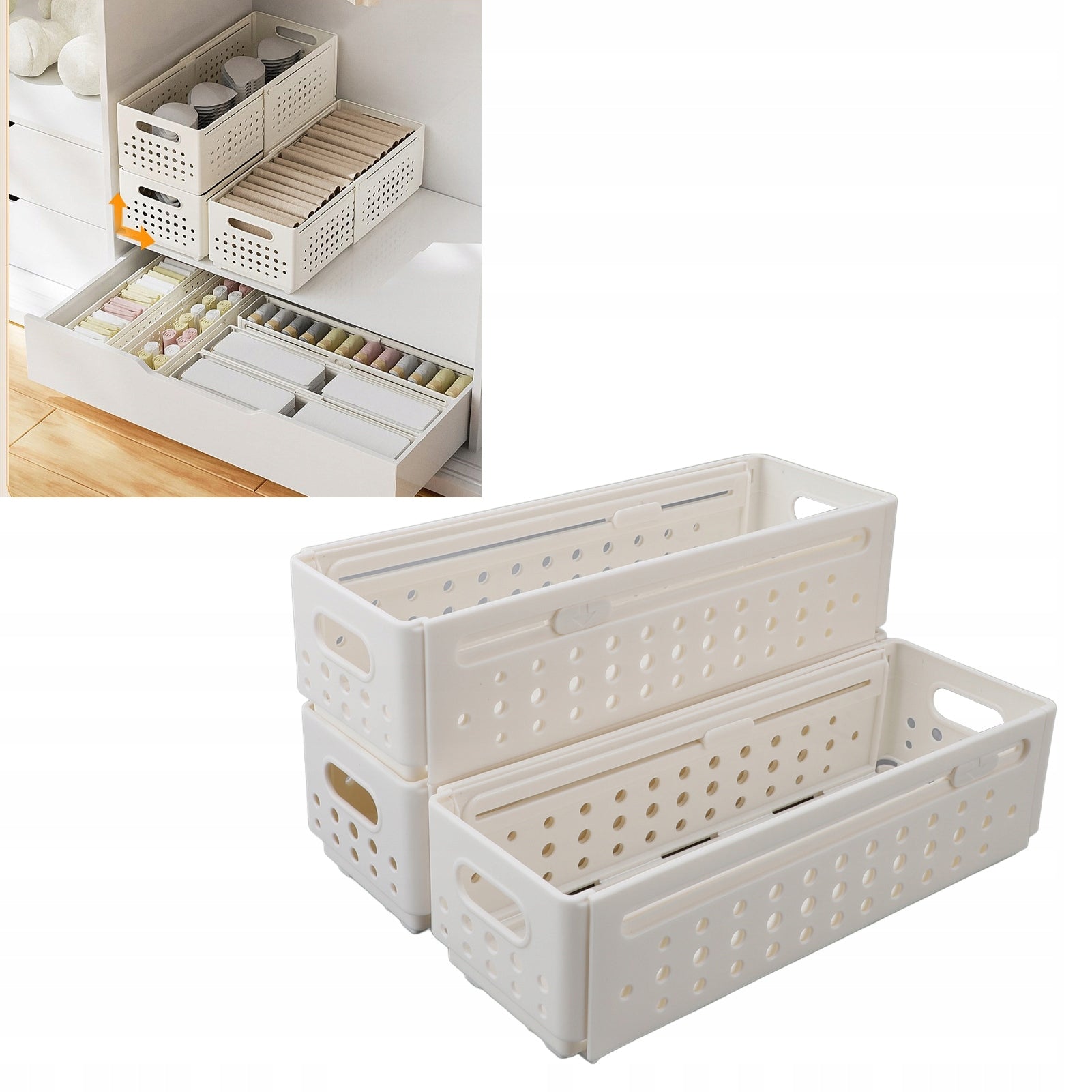 RETRACTABLE BOX FOR STORING KITCHEN ITEMS AND MAKEUP Packaging status original