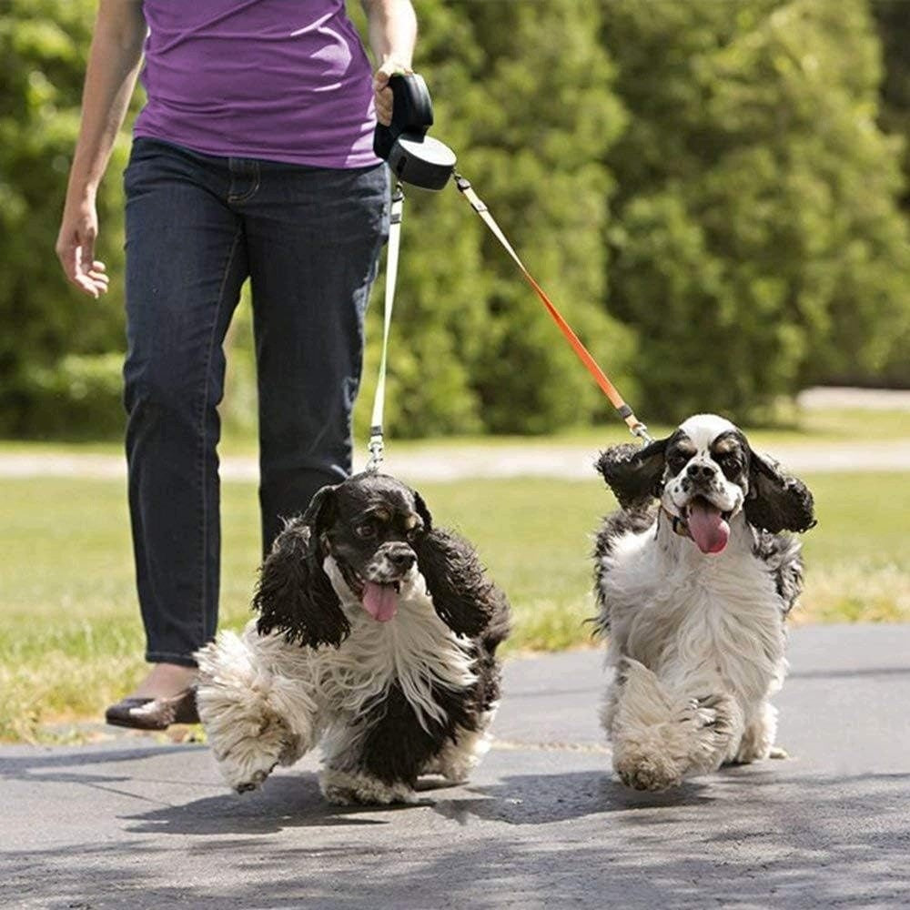 RETRACTABLE LEASH DOUBLE TWO DOGS UP TO 3 M WITHOUT TANGLING Brand IN