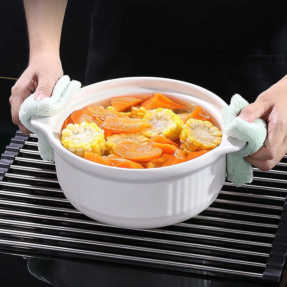 RETRACTABLE SINK DRAINER FOLDING FOR DISH SINK VEGETABLE DISH MAT Color silver