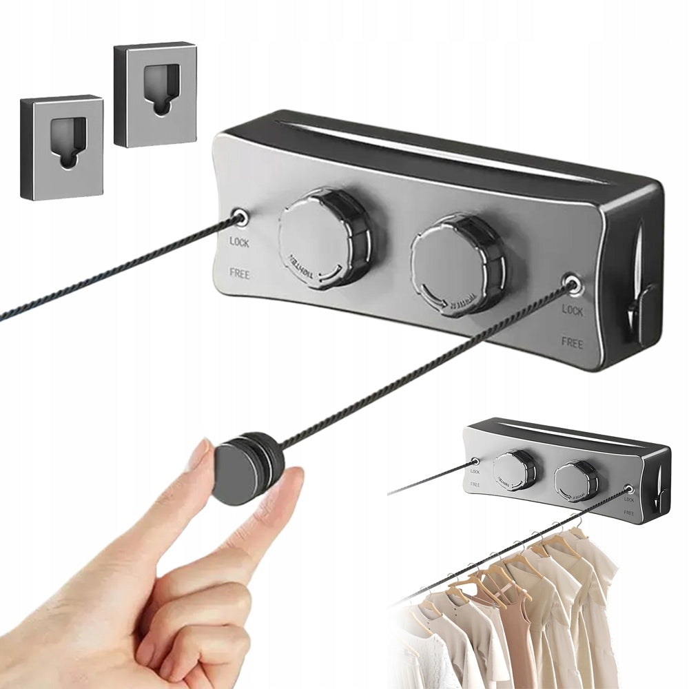 RETRACTABLE STRING STEEL CORD 5.1M BALCONY BATHROOM LAUNDRY WITHOUT DRILLING