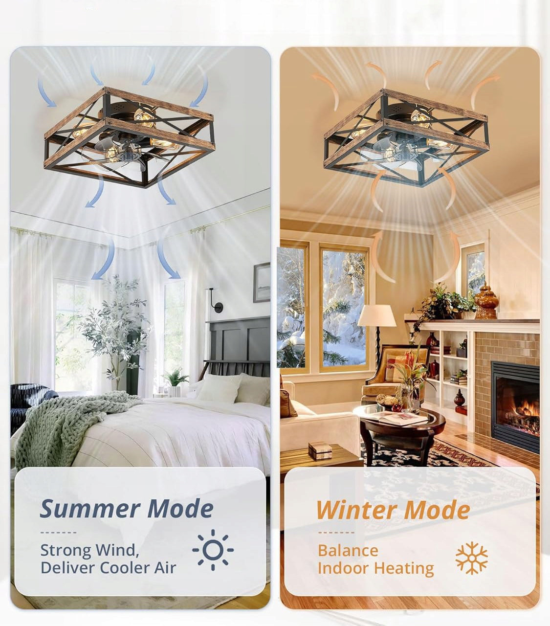 RETRO CEILING FAN CEILING LAMP 6 SPEED 40CM WITH TIMER + REMOTE CONTROL Manufacturer code JM03