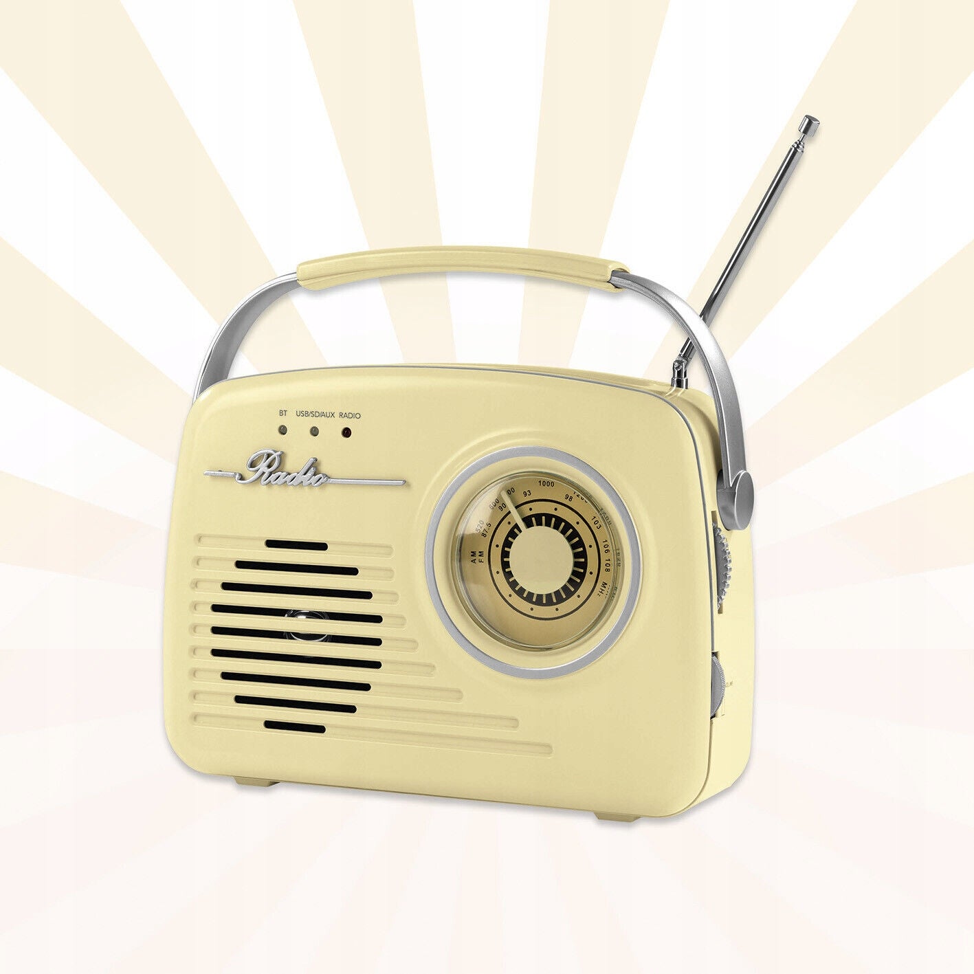 RETRO KITCHEN RADIO CONSTRUCTION PORTABLE BLUETOOTH FM FOR NETWORK BATTERIES Packaging status original