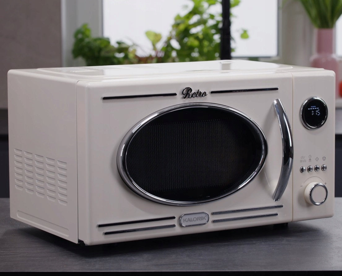 RETRO MICROWAVE OVEN WITH GRILL 20L 800W LED STYLISH CREAM Manufacturer code MW2600DGC-KALORIK
