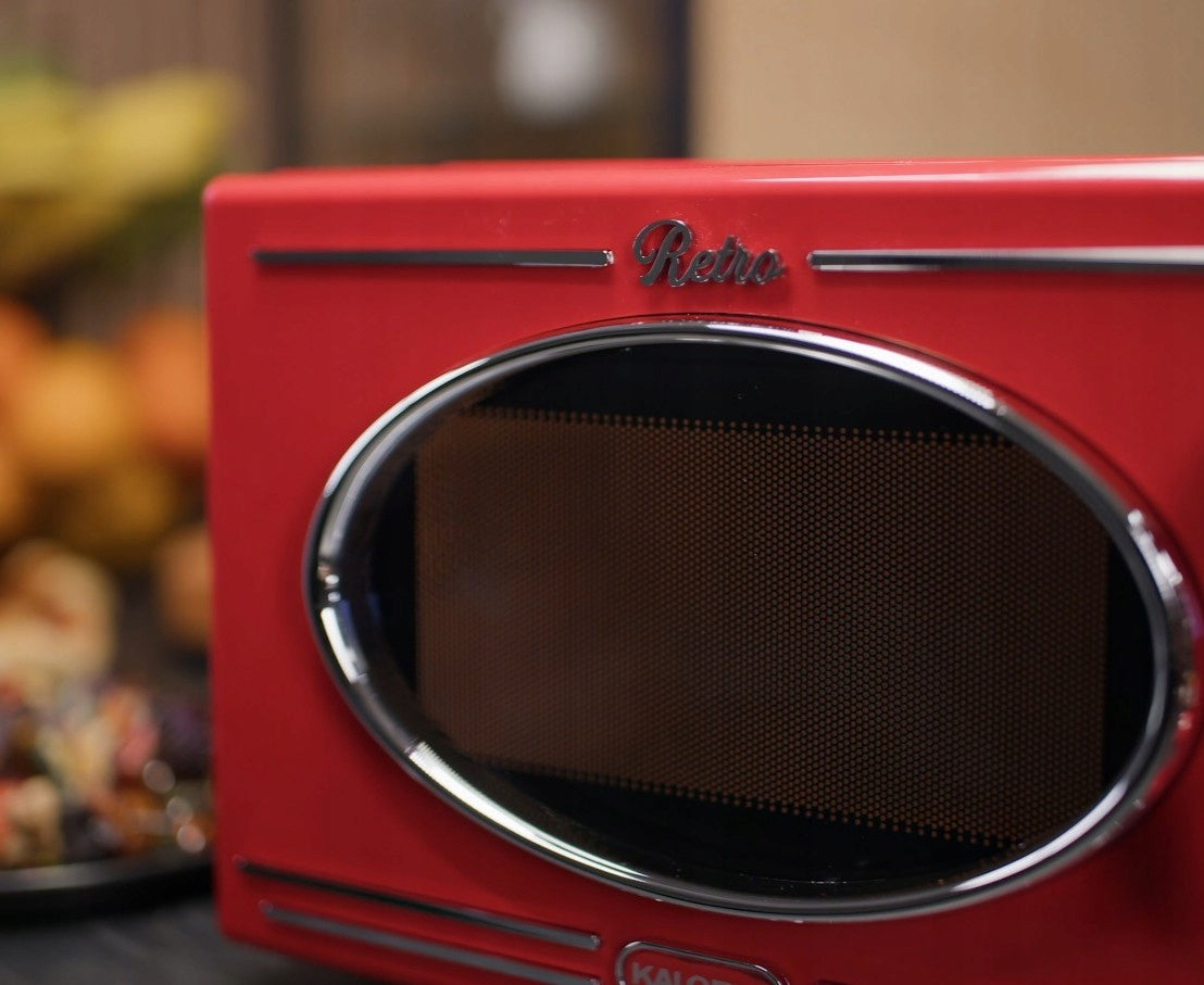 RETRO MICROWAVE OVEN WITH GRILL 20L 800W LED STYLISH RED Brand Kalorik