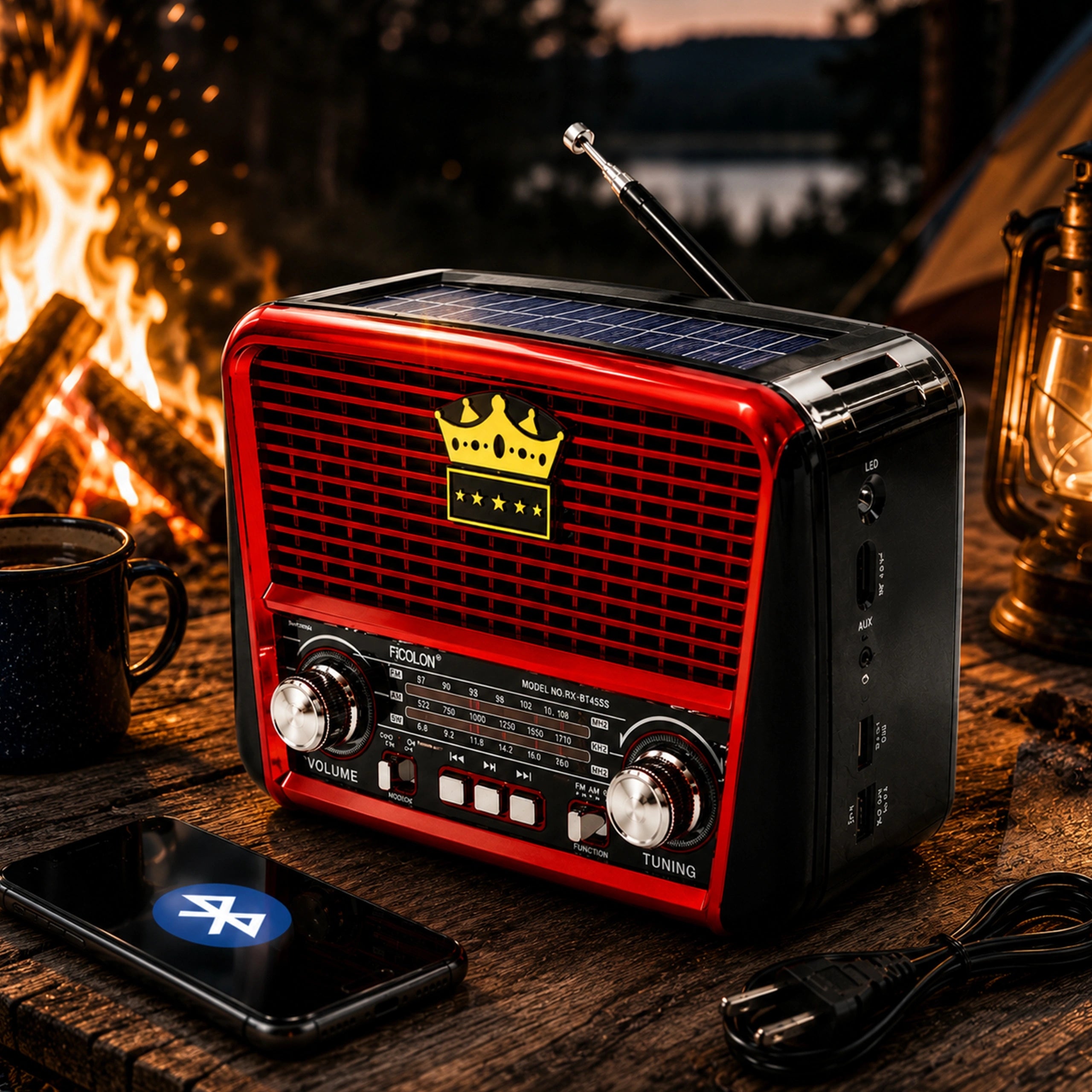 RETRO SOLAR RADIO WITH USB YOUR STYLISH AND FUNCTIONAL MUSIC CENTER Brand WS