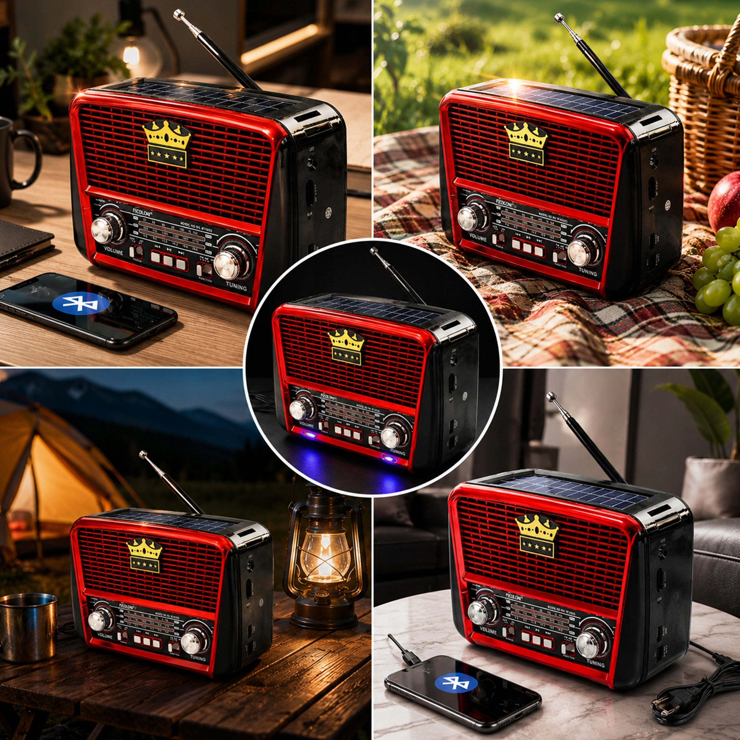 RETRO SOLAR RADIO WITH USB YOUR STYLISH AND FUNCTIONAL MUSIC CENTER Packaging status original