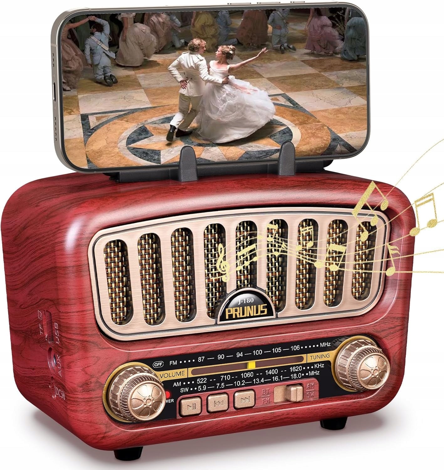 RETRO VINTAGE BLUETOOTH SPEAKER RADIO WITH AM FM BATTERY PORTABLE
