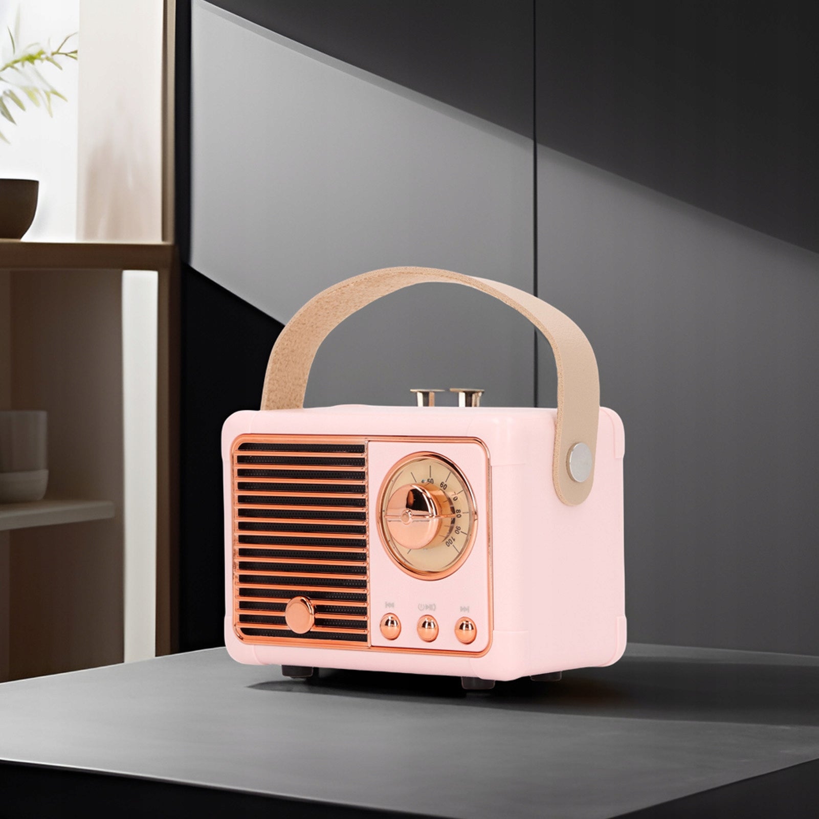 RETRO VINTAGE RADIO WITH BLUETOOTH SPEAKER PORTABLE WIRELESS PINK Packaging status original