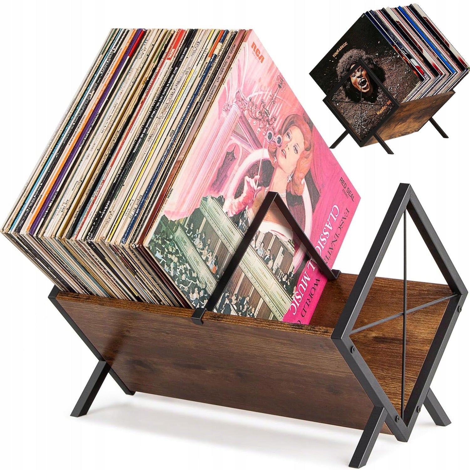 RETRO VINYL STAND VINYL RECORD ORGANIZER 80 PCS 30*30*40CM