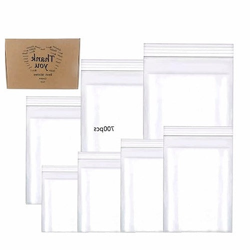 REUSABLE BAGS 700 PCS CLEAR ZIPPER SLIDE KITCHEN