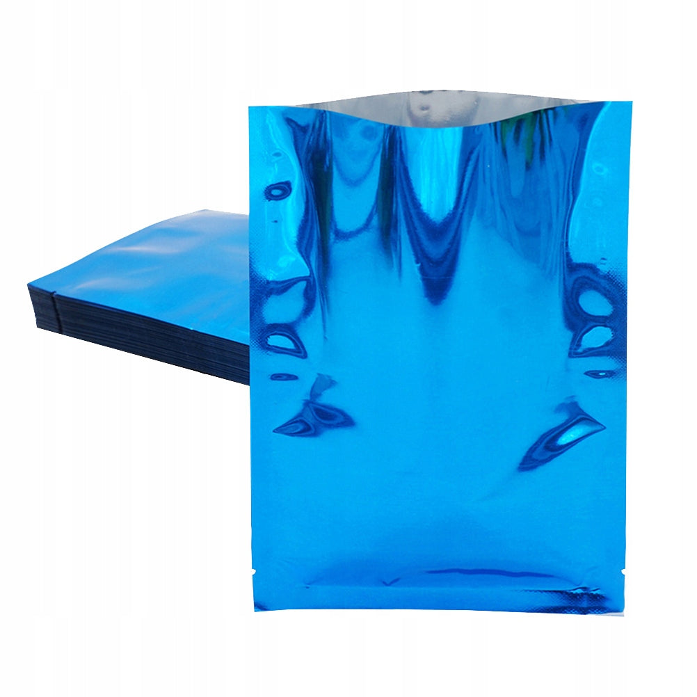 REUSABLE BLUE VACUUM FOOD BAGS WITH STAND-UP DESIGN AND RE-SEALABLE