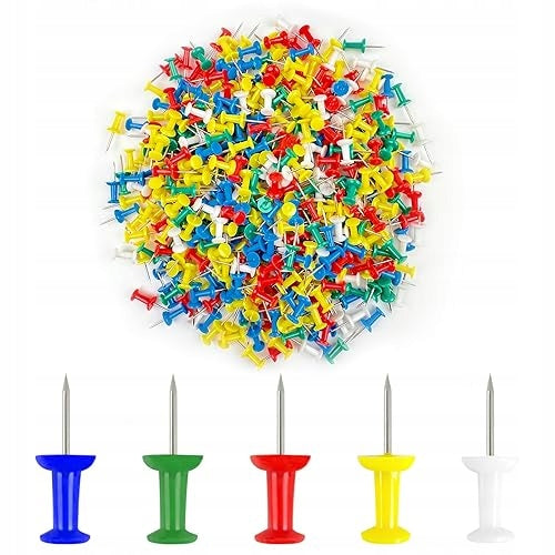 REUSABLE COLOURED PINS FOR CORK BOARD 600 PCS.