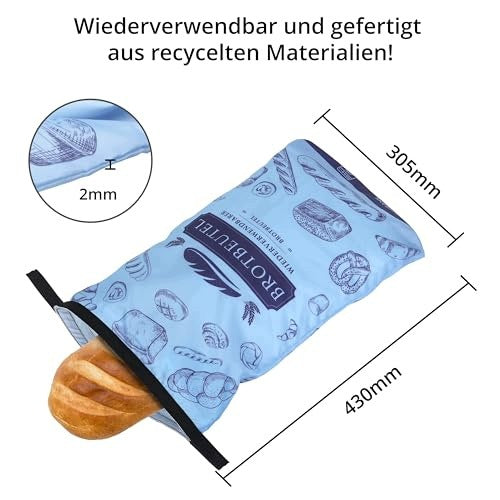 REUSABLE COTTON ECO-FRIENDLY BREAD BAG WITH ZIPPER 2 PACK Manufacturer code Nieoznaczona