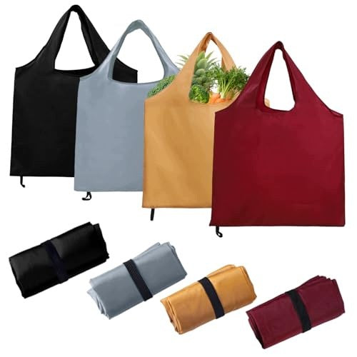 REUSABLE ECO-FRIENDLY FOLDING SHOPPING BAGS 56X69 CM 4 PACK Brand no brand