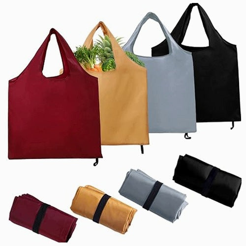 REUSABLE ECO-FRIENDLY FOLDING SHOPPING BAGS 56X69 CM 4 PACK