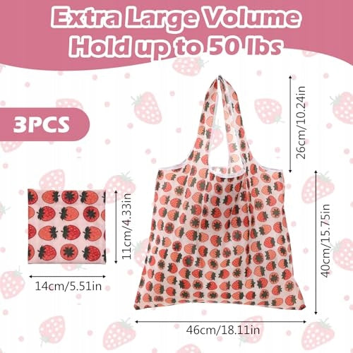 REUSABLE FOLDING SHOPPING BAG 46X40 CM ROOMY LIGHTWEIGHT Manufacturer code Bez marki