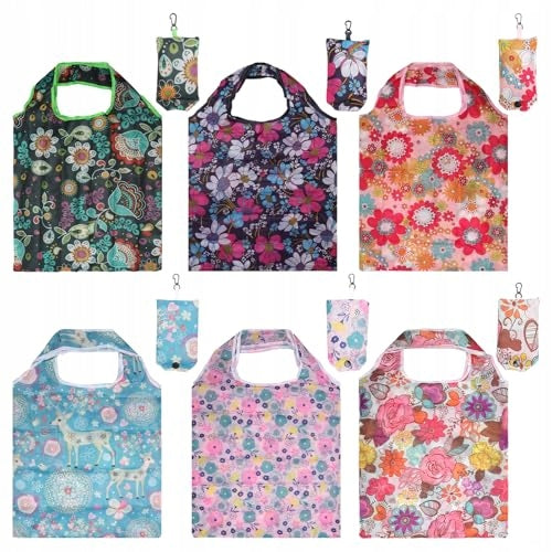 REUSABLE FOLDING SHOPPING BAGS ECO 6 PCS FOR HOME Brand no brand