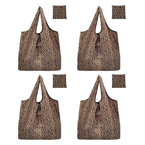 REUSABLE LEOPARD STORAGE BAGS 4 PIECES
