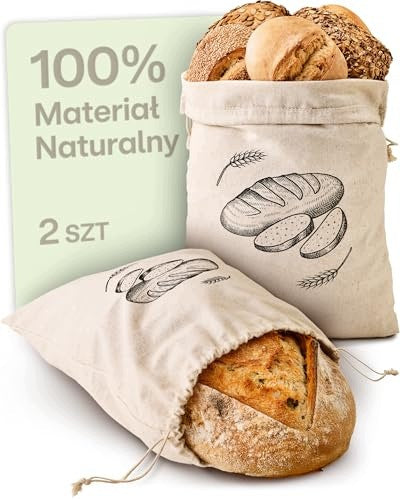 REUSABLE LINEN BREAD BAGS 30X40 CM SET OF 2 plastic Brand no brand