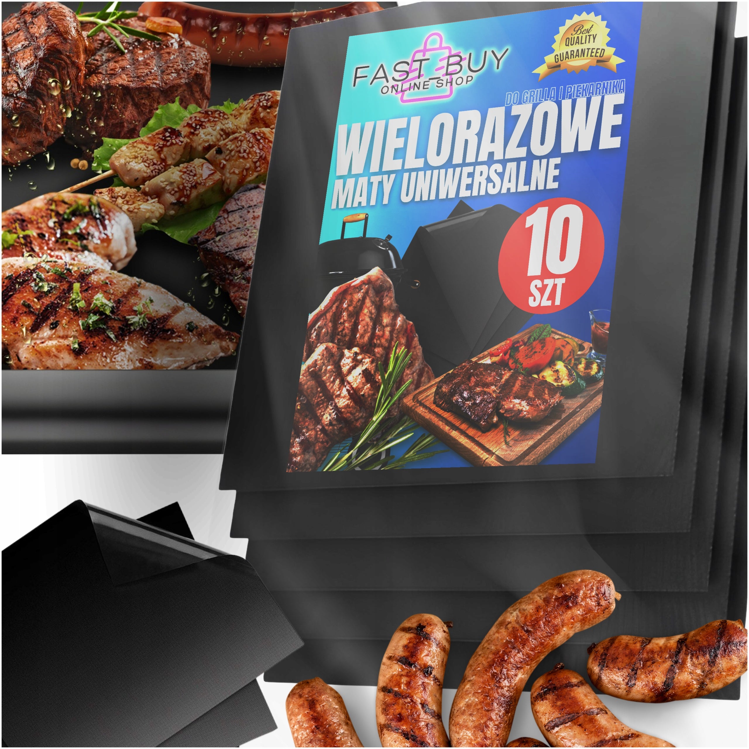 REUSABLE OVEN GRILL MAT FOR BAKING TEFLON TRAY x10pcs
