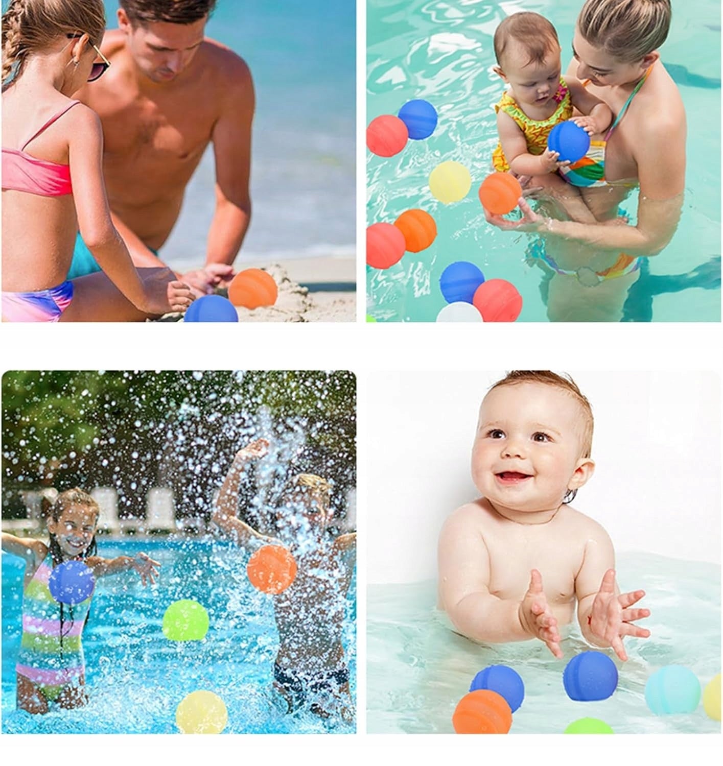 REUSABLE WATER BOMBS 12 PCS Color multicolor