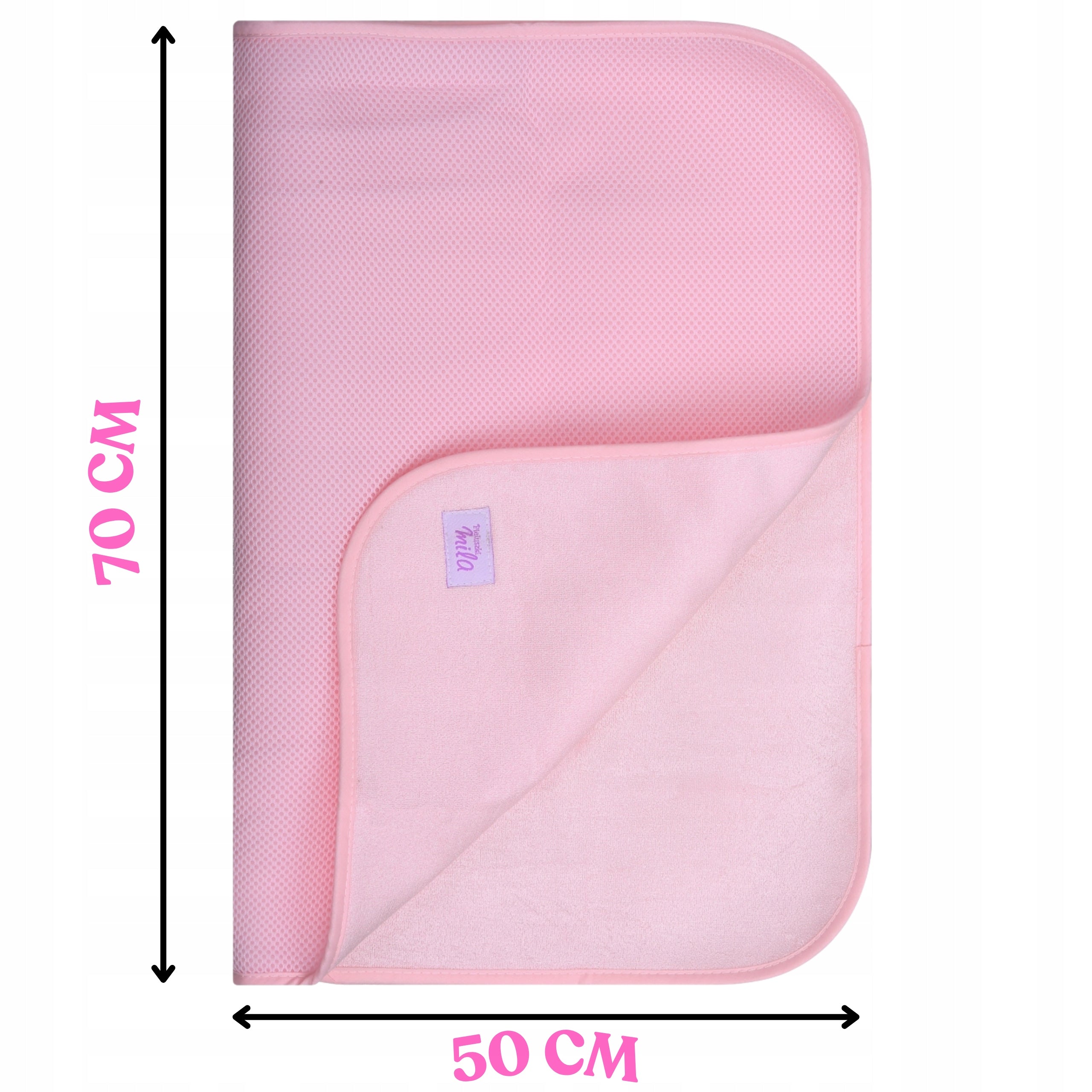 REUSABLE changing table mat 50x70 soft backing for girls PINK Brand Simed