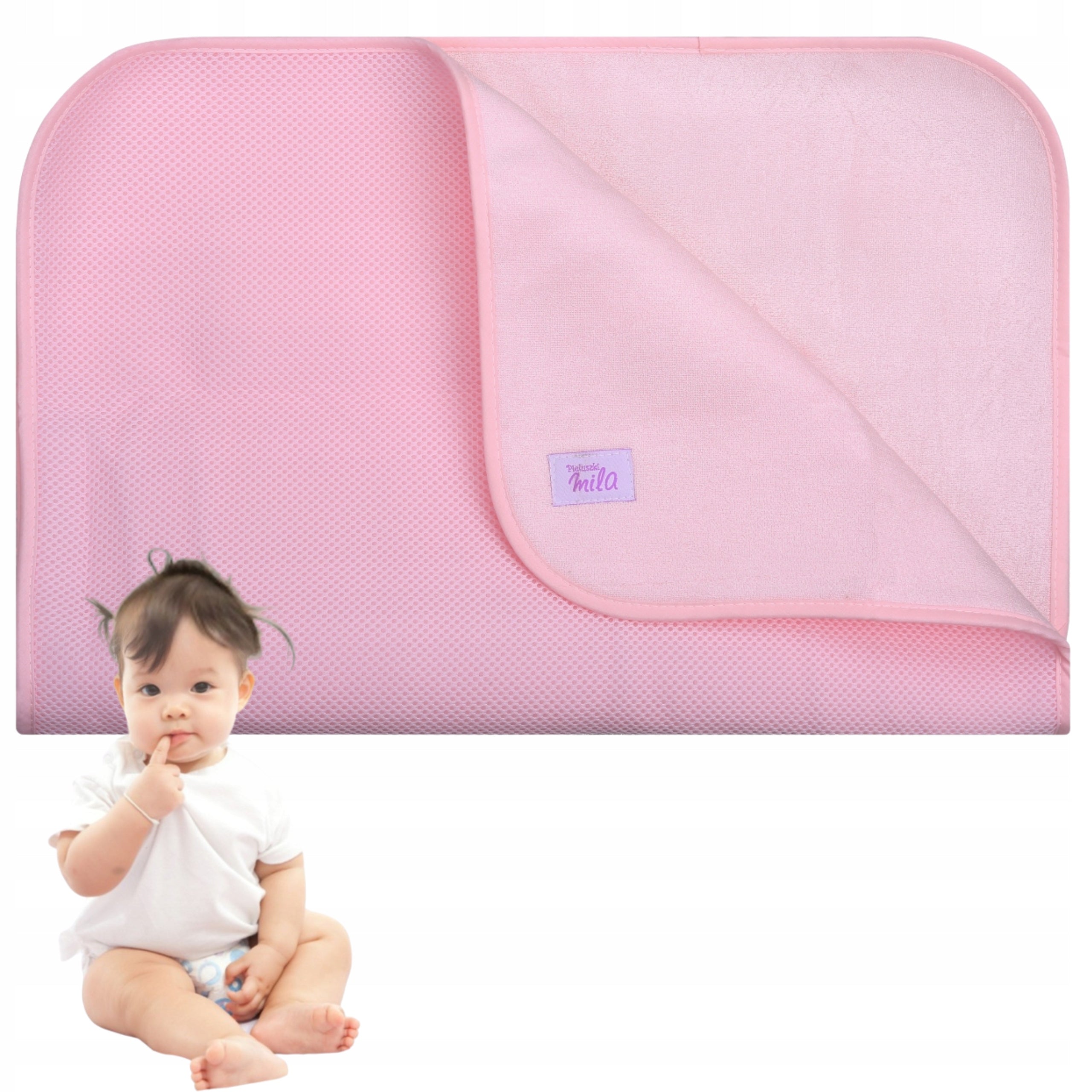 REUSABLE changing table mat 50x70 soft backing for girls PINK