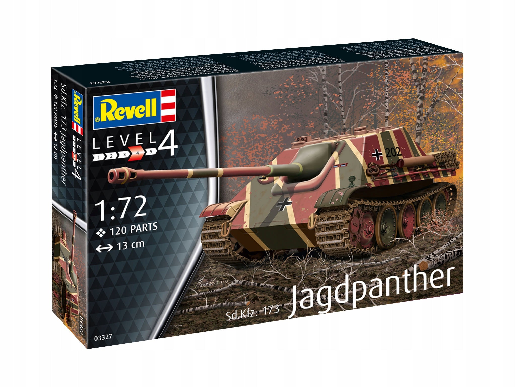 Klijuojamas tanko modelis Revell Jagdpanther Sd.Kfz.173 1:72, 120 d.